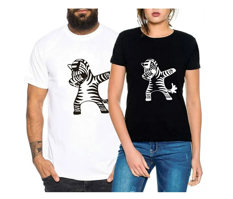 

Couples T Shirt Striped Unicorn Print King Queen T Shirt Summer Women Man T-shirt O-neck Loose Lovers Tee Shirt Tops Clothes