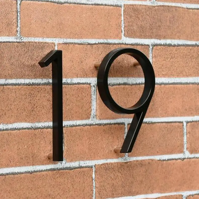 

5" Modern Floating House Number door decorative Black Address numbers