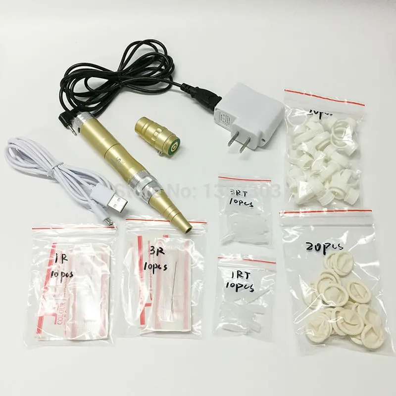 Новинка 2017 профессиональная микро-игла JS Color Golden с портативной батареей