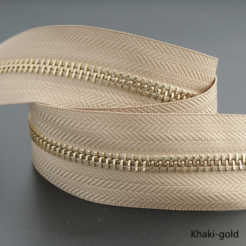 khaki gold 1/3 ярд Meetee 5# Металлические молнии Открытый портной одежды сумки для дома швейные изделия для одежды пальто одежда молния ремонт аксессуар - Цвет: khaki gold