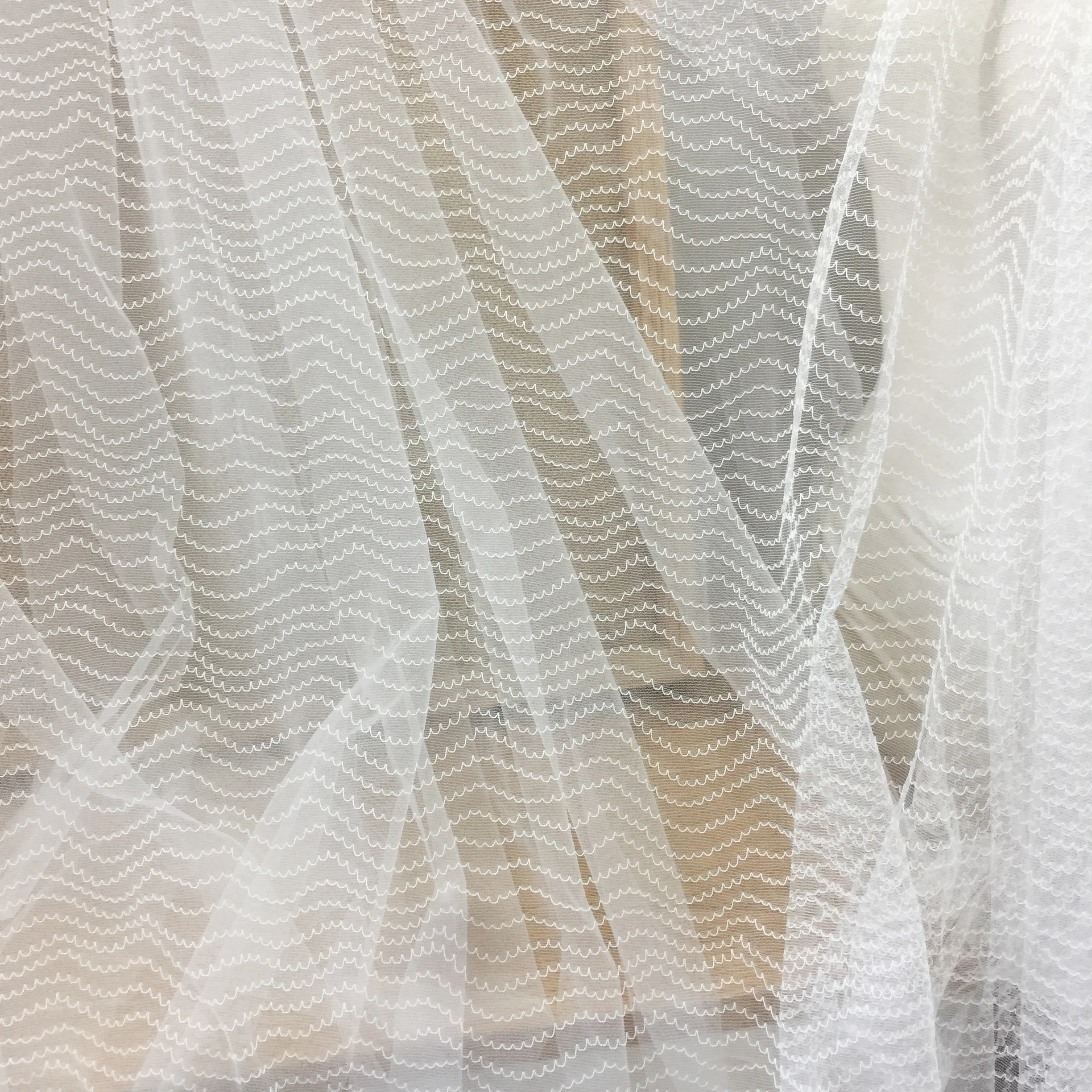 5 ярдов изысканная полосатая мягкая Тюлевая вышитая кружевная ткань для