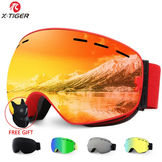 X-TIGER бренд лыжные очки унисекс лыжные очки двухслойные UV400 Анти-туман большая Лыжная маска очки лыжный снег сноуборд очки