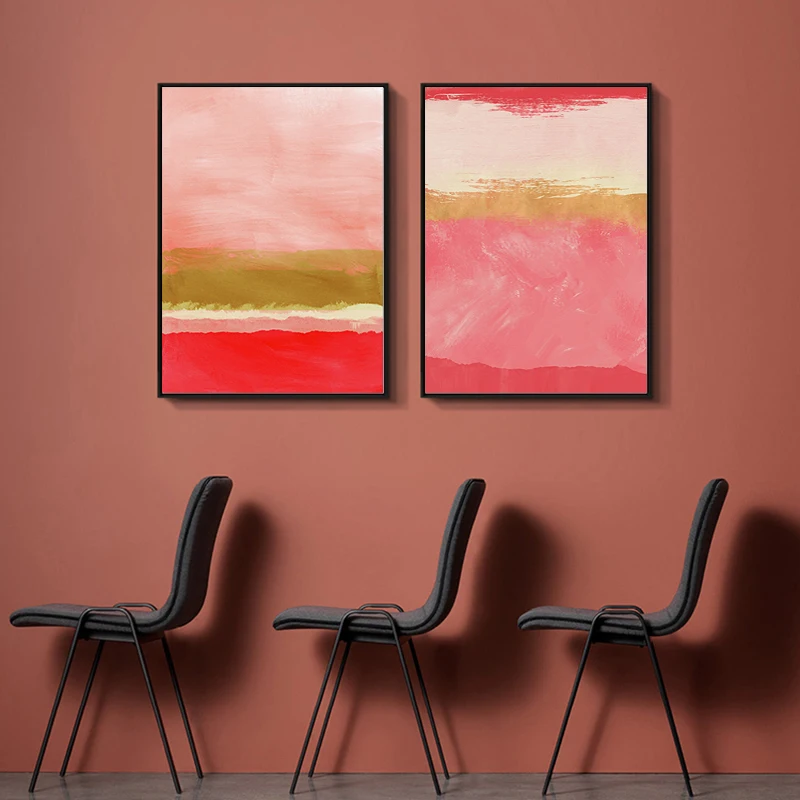 Акварельные плакаты и принты абстрактный розовый лес современная настенная