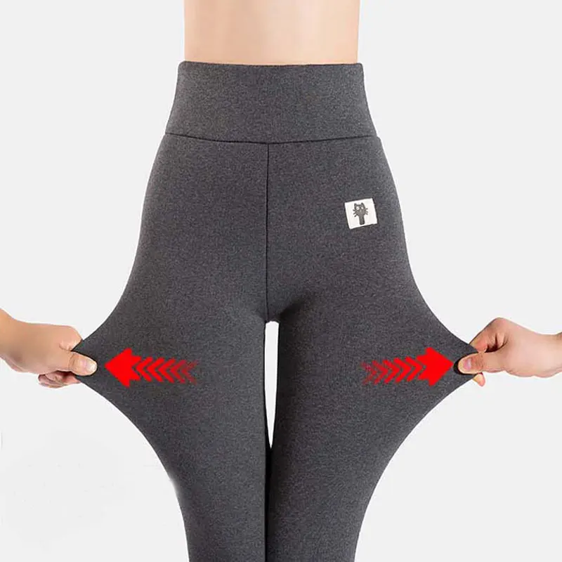 

2020 Autumn Winter Leggings High Waist Leggins Warm Thicken Plus Size Leggings Women Trousers Wool Fleece Black Leggings