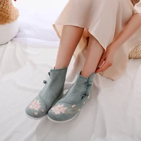 embroider high top flats canvas shoes women comfy light autumn winter women shoes casual fashion canvas shoes for girls women