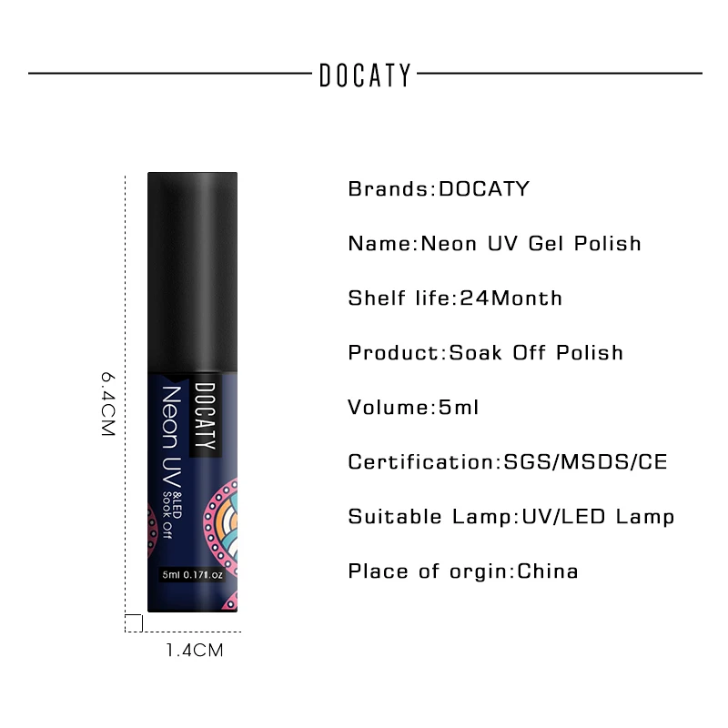 Docaty Nail Art базовое верхнее покрытие необходимо замачивать УФ-гель Vernis