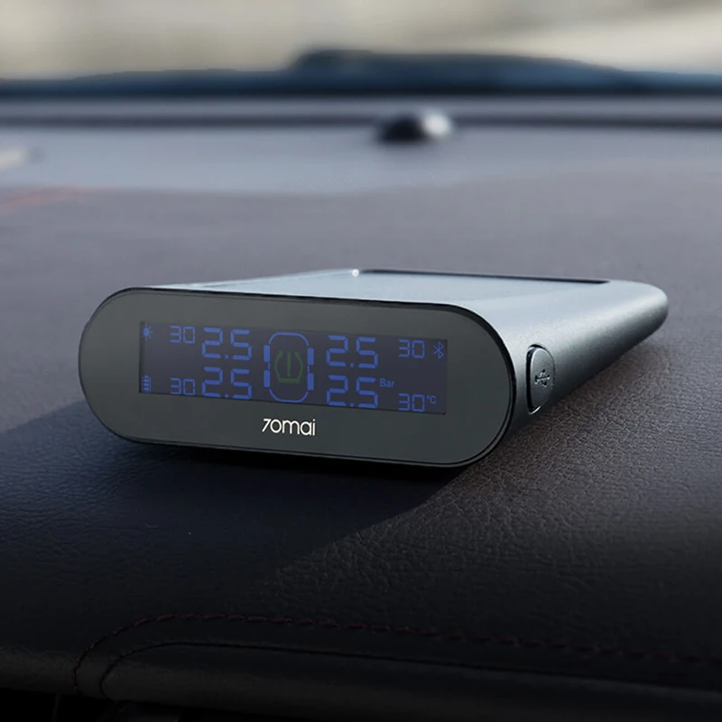 Xiaomi 70mai Автомобильный датчик TPMS Датчик давления в шинах монитор солнечной энергии двойной usb зарядка 4 встроенных датчика s система сигнализации