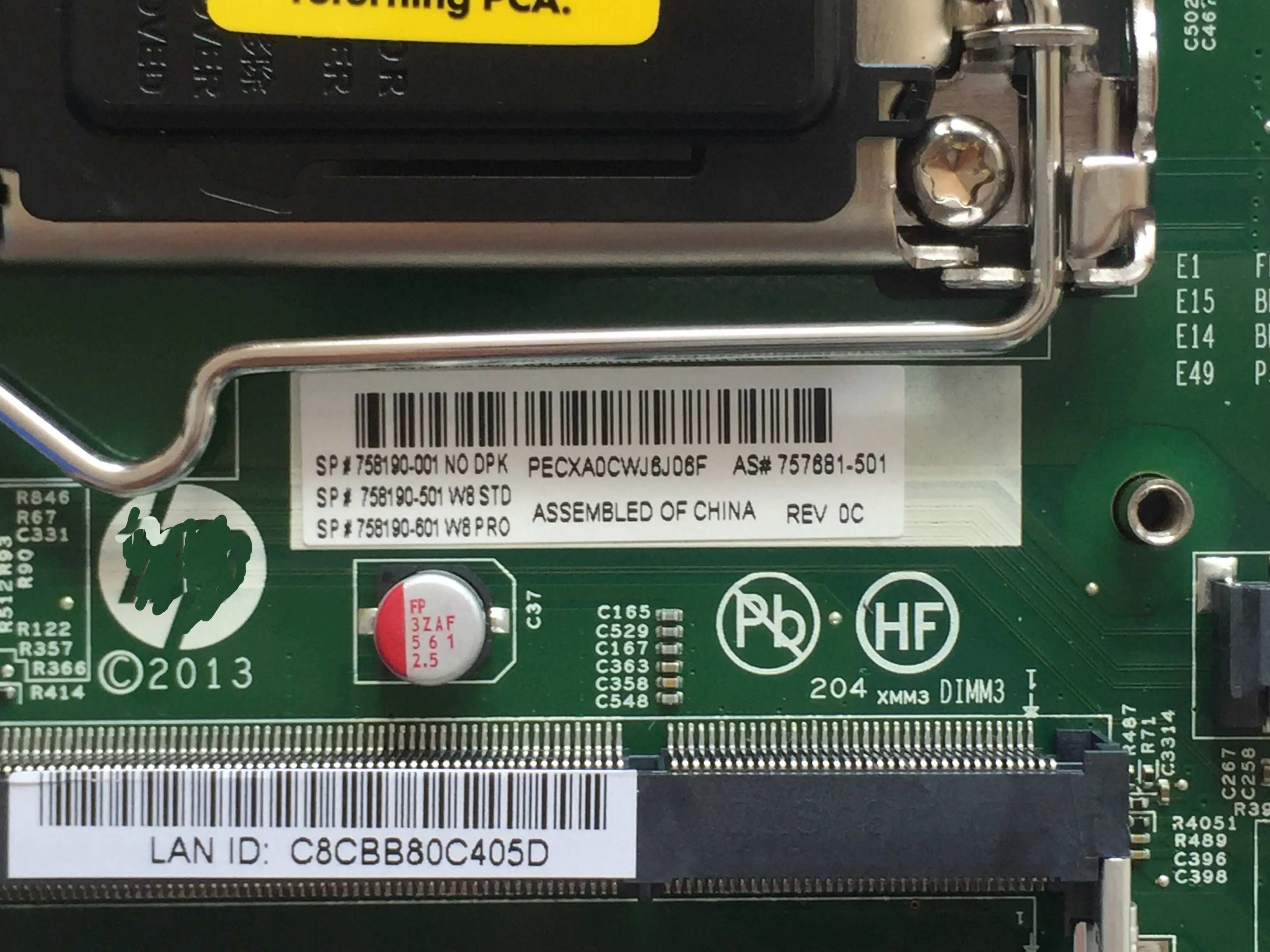758190 001 для HP EliteOne 800 G1 материнская плата настольного компьютера 757681 001/757681 501