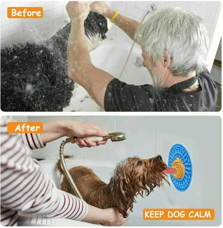 Dog Lick Pad Slow Feeder Mat for Dogs Durable Silicone with Strong Suction Licking Pet Bathing Groom | Дом и сад