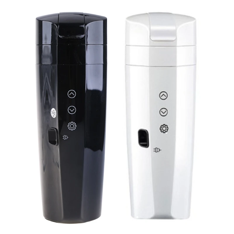

400ML Car Heating Cup Real-time Temperature 12V Heated Water Bottle Kettle Stainless Steel Travel Electric Coffee Mug with Cable