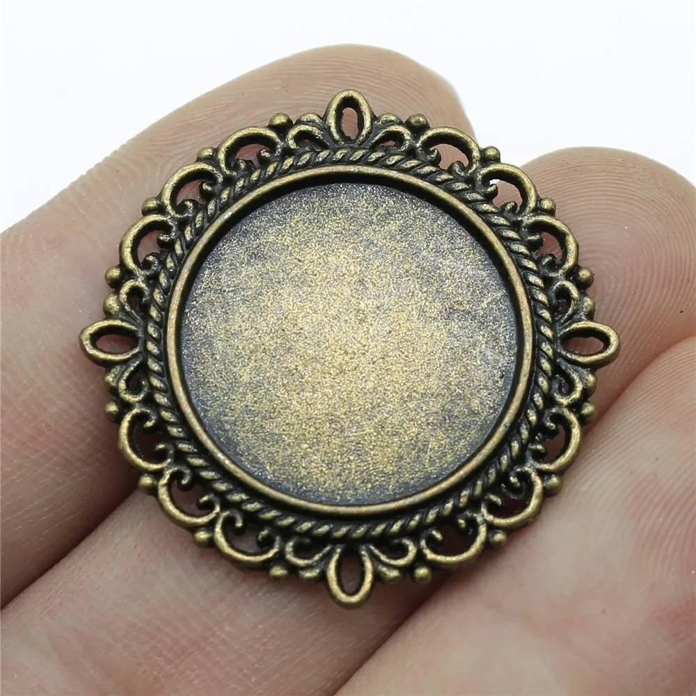 

5pcs 20mm Round Vintage Style pendant base jewelry finding & components
