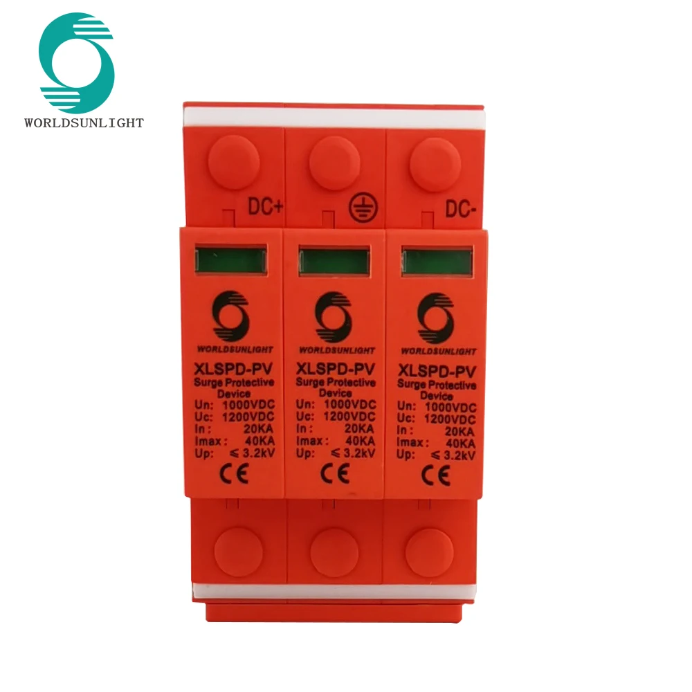 TUV CE SPD DC 3P 1000V 20KA ~ 40KA солнечное уличное устройство защиты от перенапряжения и