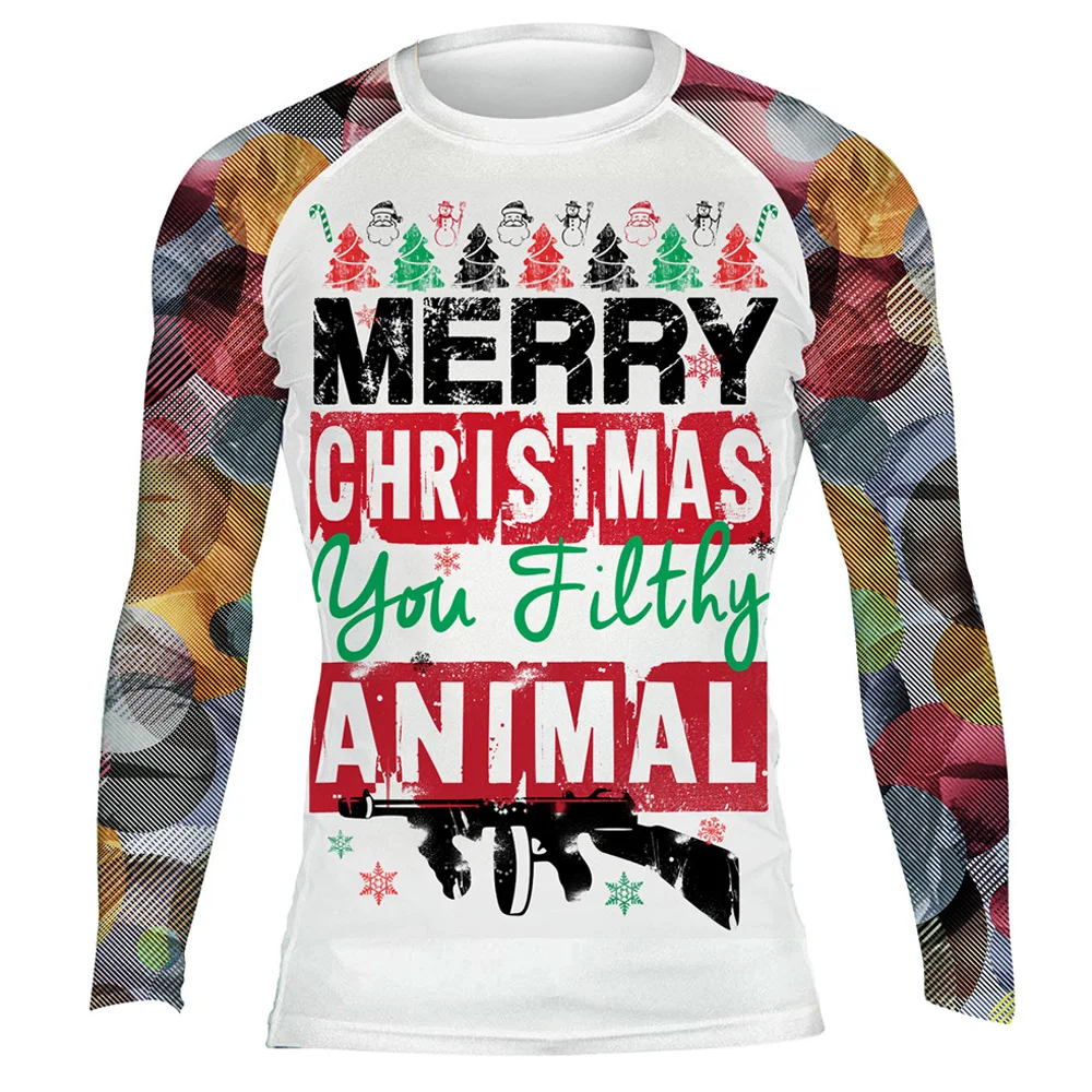 С Рождеством Ya Filthy Animal унисекс Повседневная яркая Базовая рубашка MMA BJJ Jiu Jitsu No Gi |