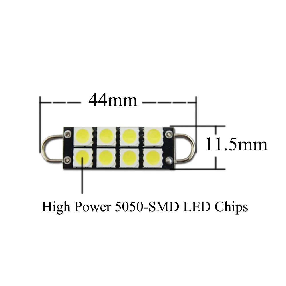 2 пары белый 8-505050-smd 44 мм 211-2 212-2 214-2 578 светодиодный светильник с жесткой петлей для