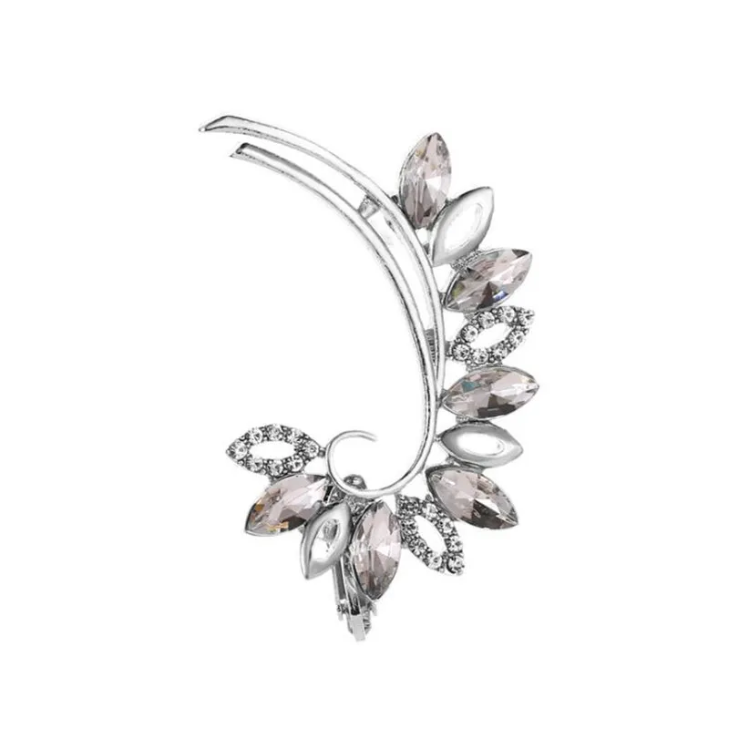 009 silver DIEZI цельные корейские Роскошные серьги-каффы для женщин и девушек, модные серьги-клипсы с кристаллами серьги-Каффы - Окраска металла: 009 silver