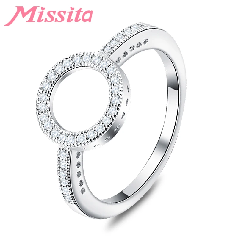 MISSITA New Elegant Circle Round Finger Rings for Women Crystal Lover Wedding Ring Gift Brand Jewelry | Украшения и аксессуары