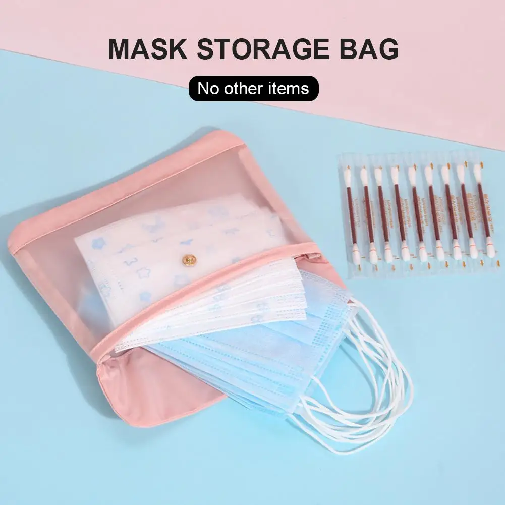

Mask Storage Bag Universal Dustproof Mask Pouch Travel Carrying Mask Bag Portable Makeup Organizer Handbag for Storing Cards