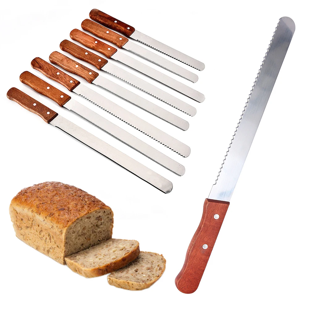 8/10/12 дюймов Инструменты для выпечки из нержавеющей стали нож хлеба зубчатый