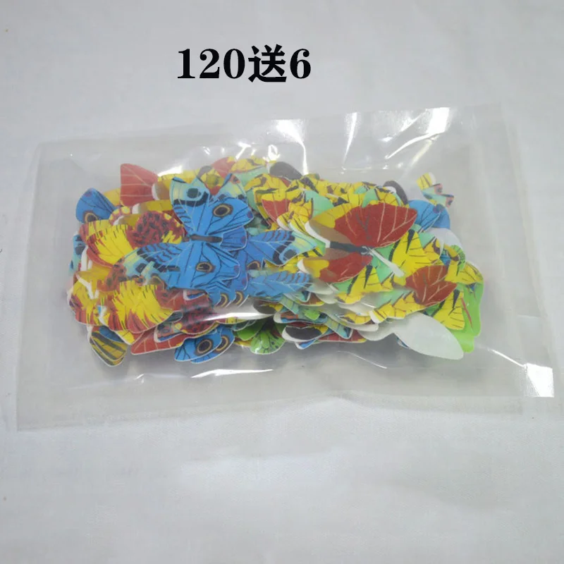 126pcs 42 шт Смешанные бабочки съедобные клеевые вафли рисовая бумага бабочка торт кекс топперы Свадебные День Рождения вечерние украшения торта - Цвет: 126pcs