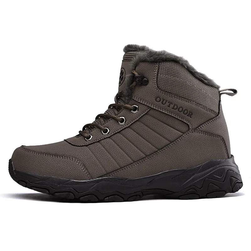 Супер теплые зимние ботильоны мужская зимняя повседневная обувь из натуральной