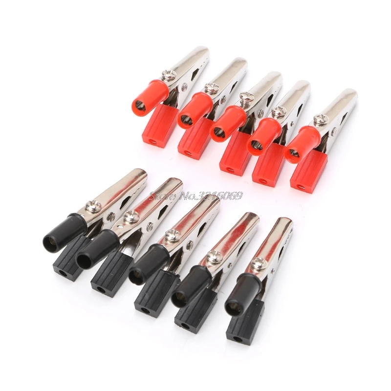 10 шт./лот пластиковые зажимы для кабелей с изолированными ручками под крокодила