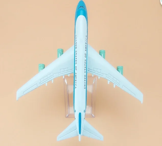 ВВС США one B747-200 Airlines модель самолета 16 см Мужская игрушка подарок на день рождения