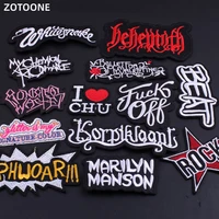 iron on letters band patches for clothing ironing sewing stickers on clothes diy rock music hip hop embroidery patch applique i