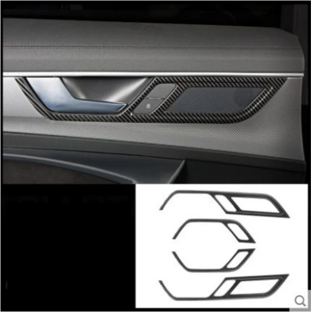 Для Audi A6 C8 2019 Стайлинг автомобиля внутренняя дверная ручка чаша крышка отделка