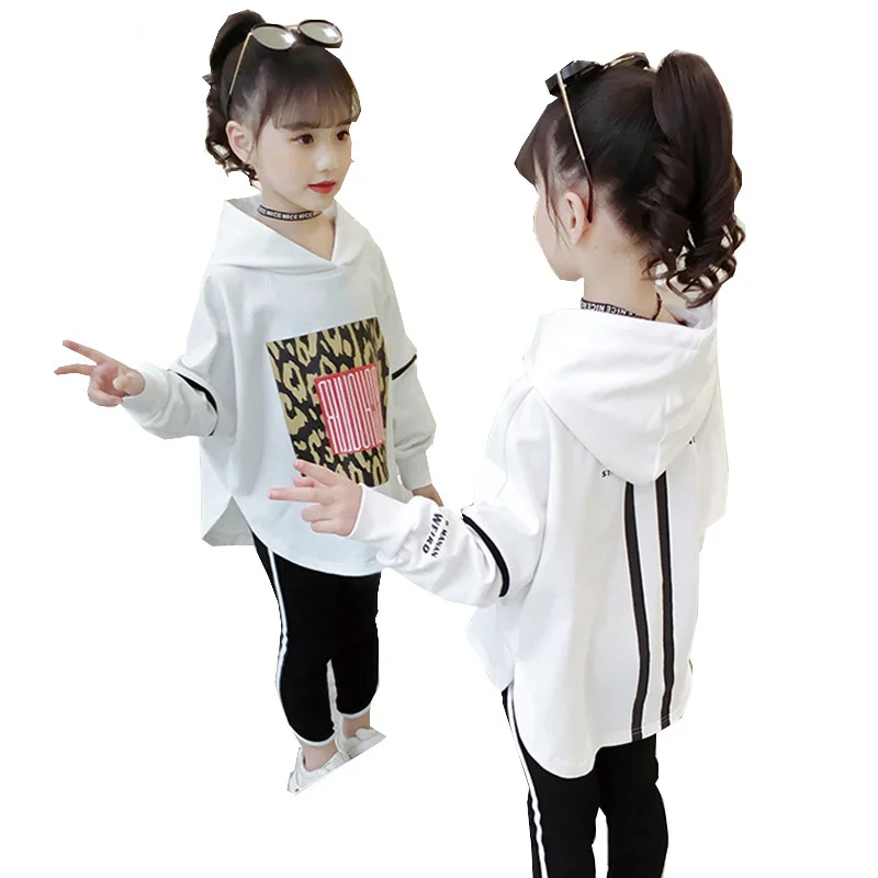 Kids Clothing Suit for Teen Girls Autumn Long-Sleeve Hooded Shirt Top Pants Children's Clothes Fashion Outfits 4-12 Years | Детская