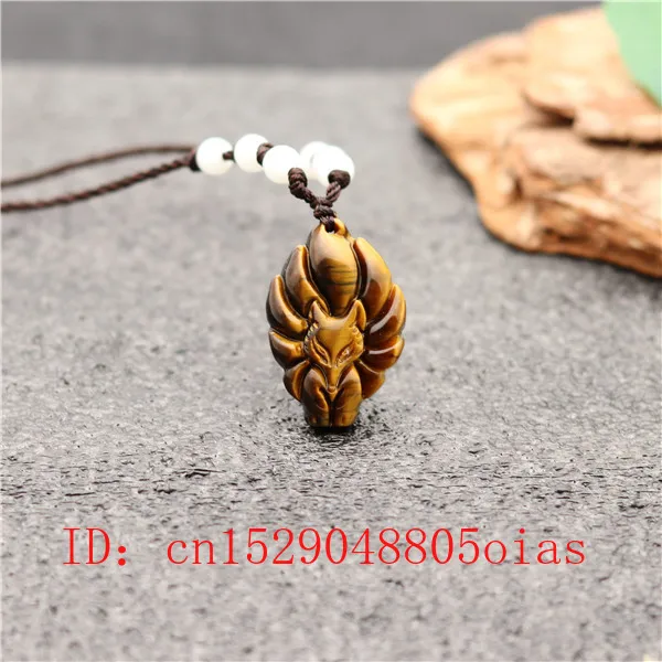 Натуральный китайский Нефритовый камень подвеска из девятихвостовой лисы