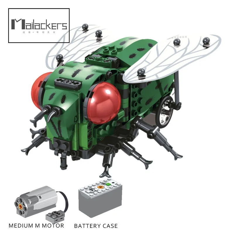 

Фигурки животных Mailackers technrc Motor Power, электрическая модель бытовой мушки, строительные блоки, игрушки для детей, подарки