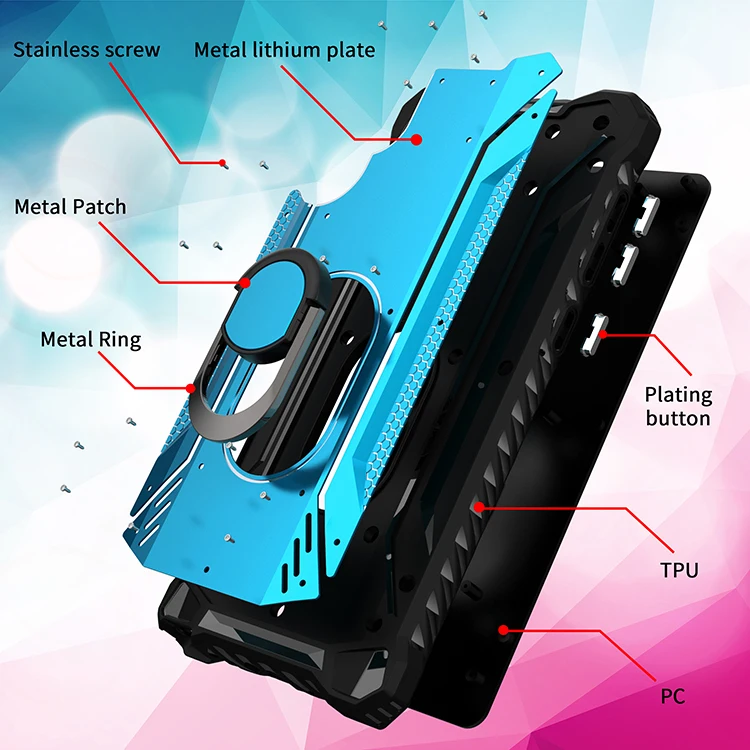 Бронированный чехол для samsung Note 10 Plus, металлическое покрытие, ТПУ, магнитный автомобильный держатель, крепление на кольцо, задняя крышка для Galaxy Note 10 Plus, A70 чехол