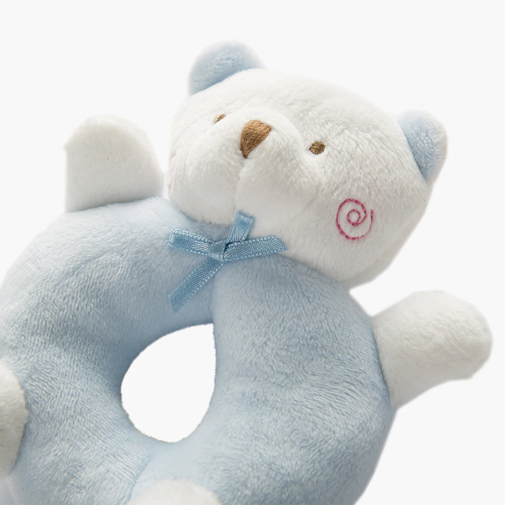 

2pcs/ lot Baby Cartoon Rabbit Bear Plush Rattle Ring Bell Newborn Hand Grasp Toys Soft Mobile Infant Crib Dolls