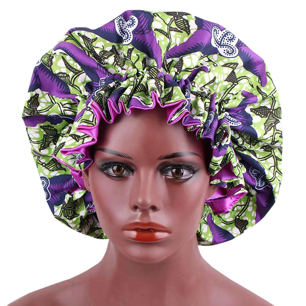 Женский атласный тюрбан двухслойная эластичная большая африканская шляпа из
