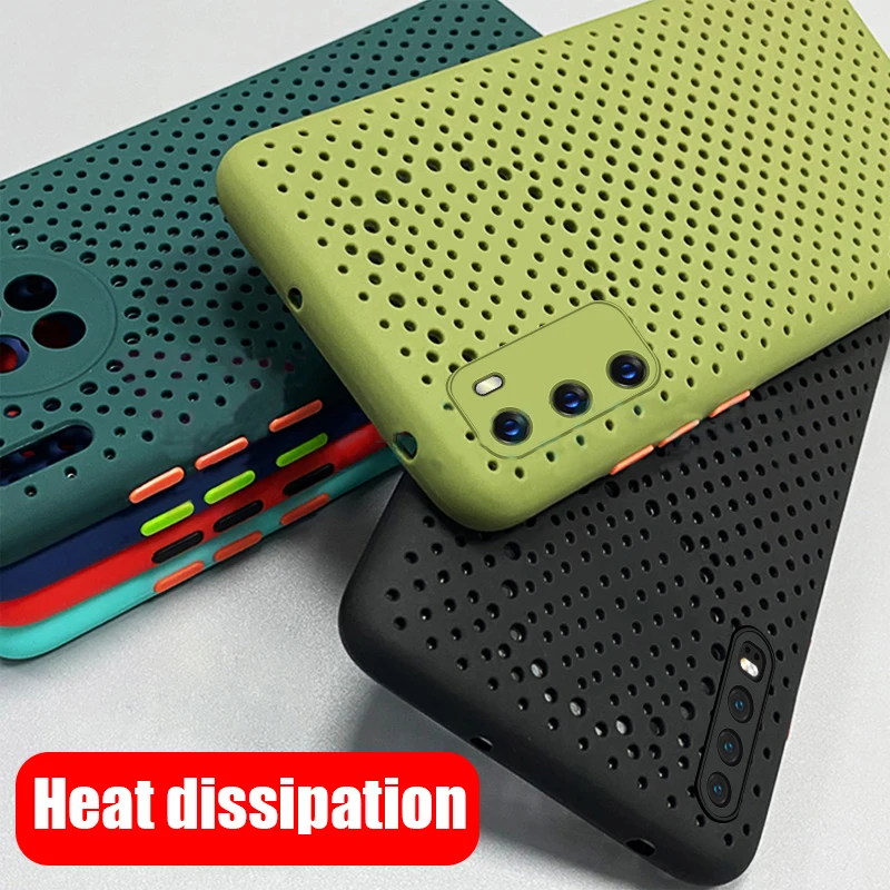 

Heat Dissipation Breathable Cooling Case For Huawei P30 Pro P40 Pro P40 Lite Mate 30 Pro Nova 7i Soft TPU Phone Back Case