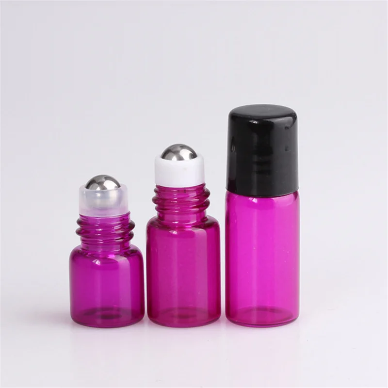 

ZEJIA 25pcs/Lot 1Ml 2Ml 3Ml Glass Essential Oil Vials Roller Small Bottle With Stainless Steel Ball Refillable Bottles