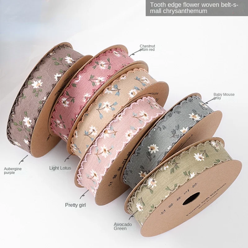 8 ярдов рулон зубчатой ткани летняя Цветочная лента цветочная упаковка украшение