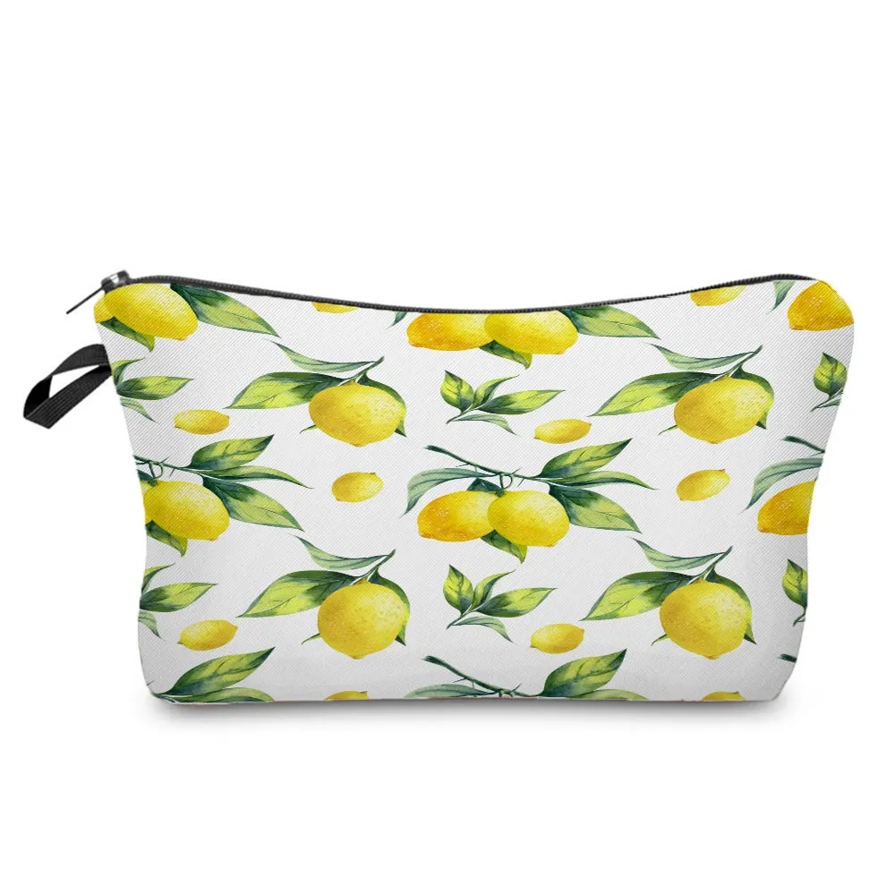 

Portable Printed Lemon Cosmetics Organizer Bag Casual Women's Makeup Bag for Trip Hot Sale Storage Bags for Women Small Gift Bag