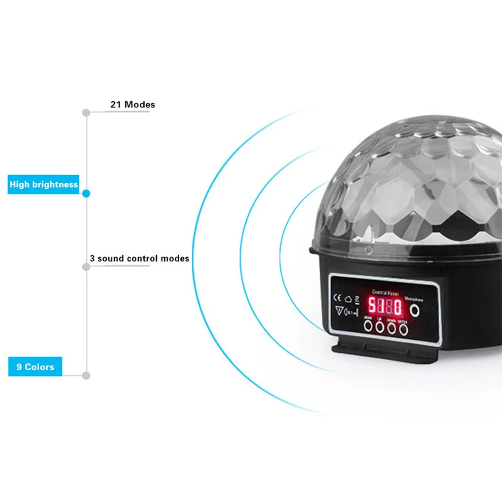 Диско светильник с дистанционным управлением 9 цветов 27 Вт 21 режим|Эффект