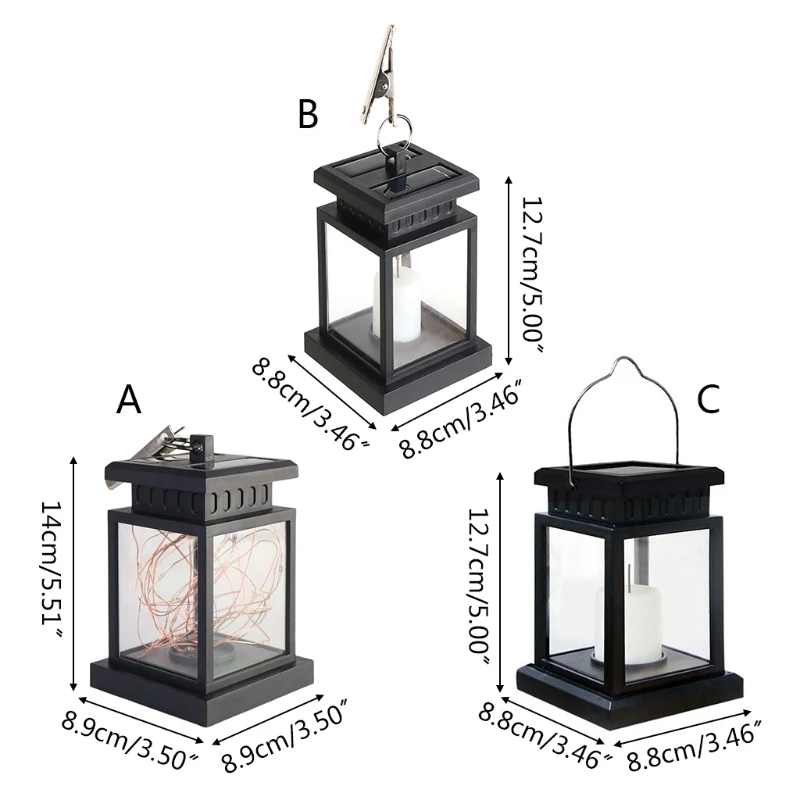 

2021 New Outdoor Hanging Solar Lantern Waterproof Garden Solar Powered Candle Light Lamp