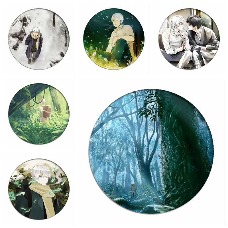 Mushishi Zoku Shou Cosplay Backpack Badges Ginko Brooch Icon Anime Pins Collection Bags Breastpin for Clothing Gifts