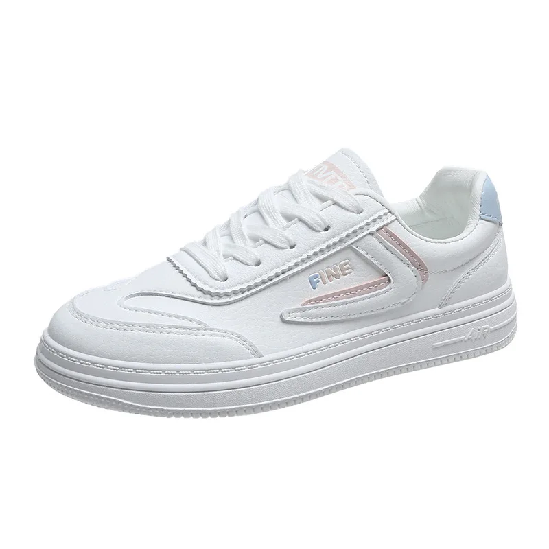 

Women Sneakers 2021 Fashion Breathble Vulcanized Shoes Pu Leather Platform Shoes White Lace Up Casual Shoes Zapatos Mujer