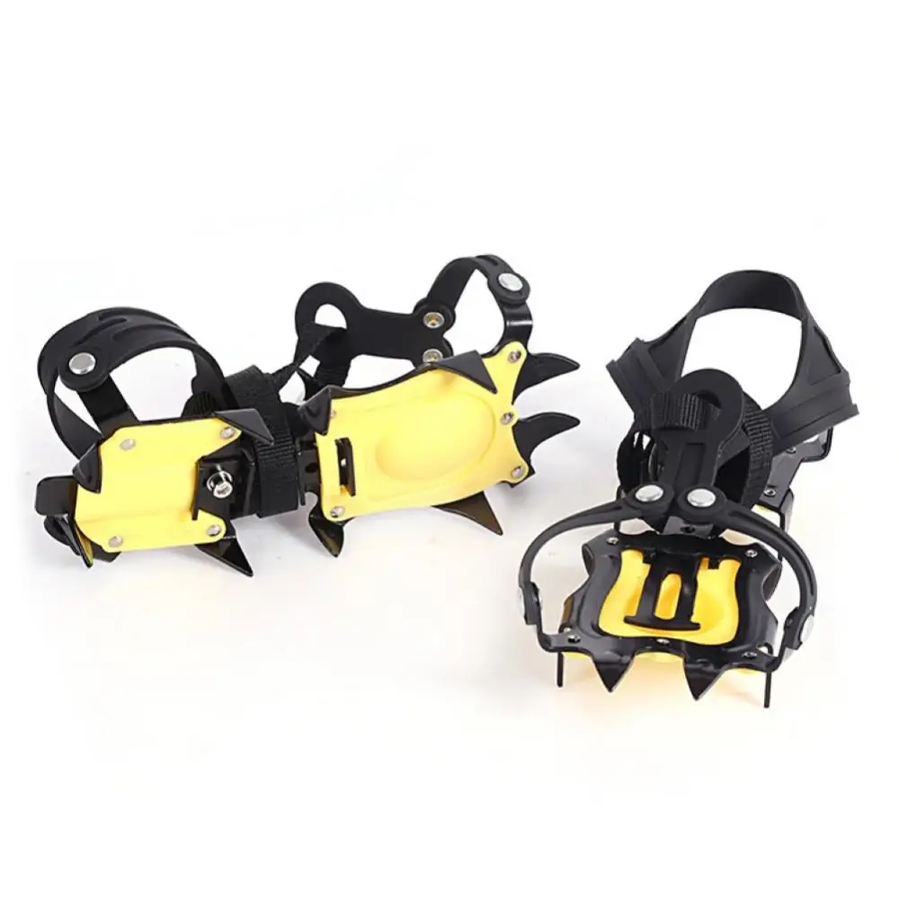 

1 Pair Manganese Steel Hiking 10 Teeth Anti Slip Ice Snow Gripper Spike Boots Covers For Shoes Outdoor Sports Non-gender Shoes