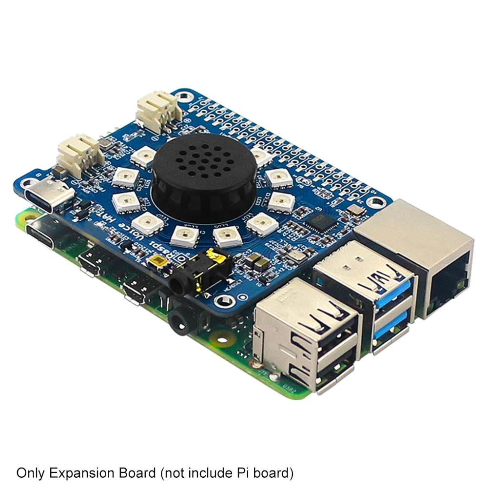 

Плата расширения WM8960 со светодиодной RGB подсветодиодный кой, устройство для записи аудио и звука с двойным микрофоном, 1 Вт, модель 4B, голосов...