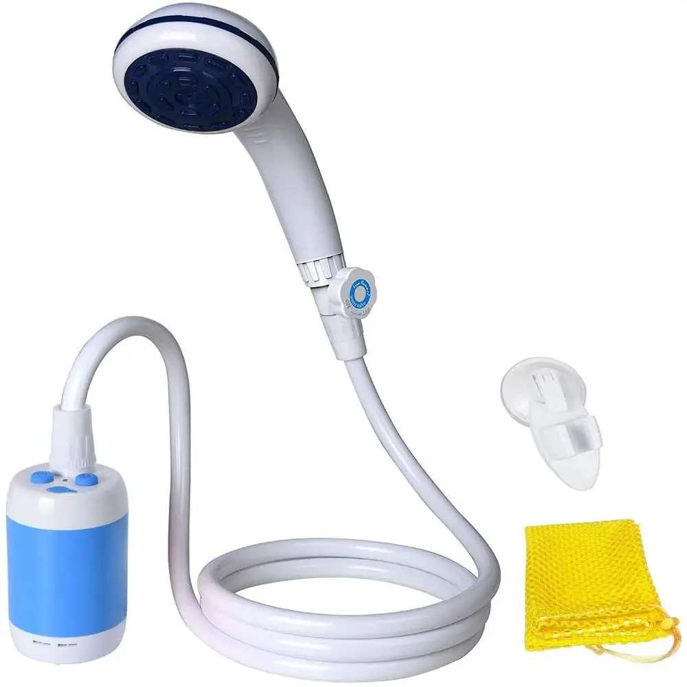 

Portable 4800mah Rechargeable Shower Nozzles Kit Outdoor Camping Bathing Shower Head With Hook Pump Hose Simple Shower
