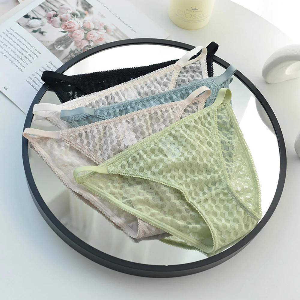 Сексуальное кружевное нижнее белье женские клетчатые трусики дышащие хлопковое