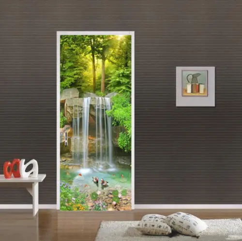 Лидер продаж настенная дверь солнечный свет водопад дверная наклейка