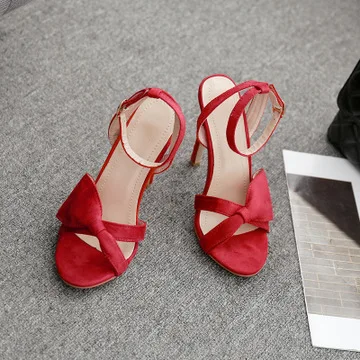

Female Sandal High Heels Fashion Womens Shoes 2021 Girls Stiletto High-heeled Luxury Summer Bow New Sexy Comfort Beige Casual So