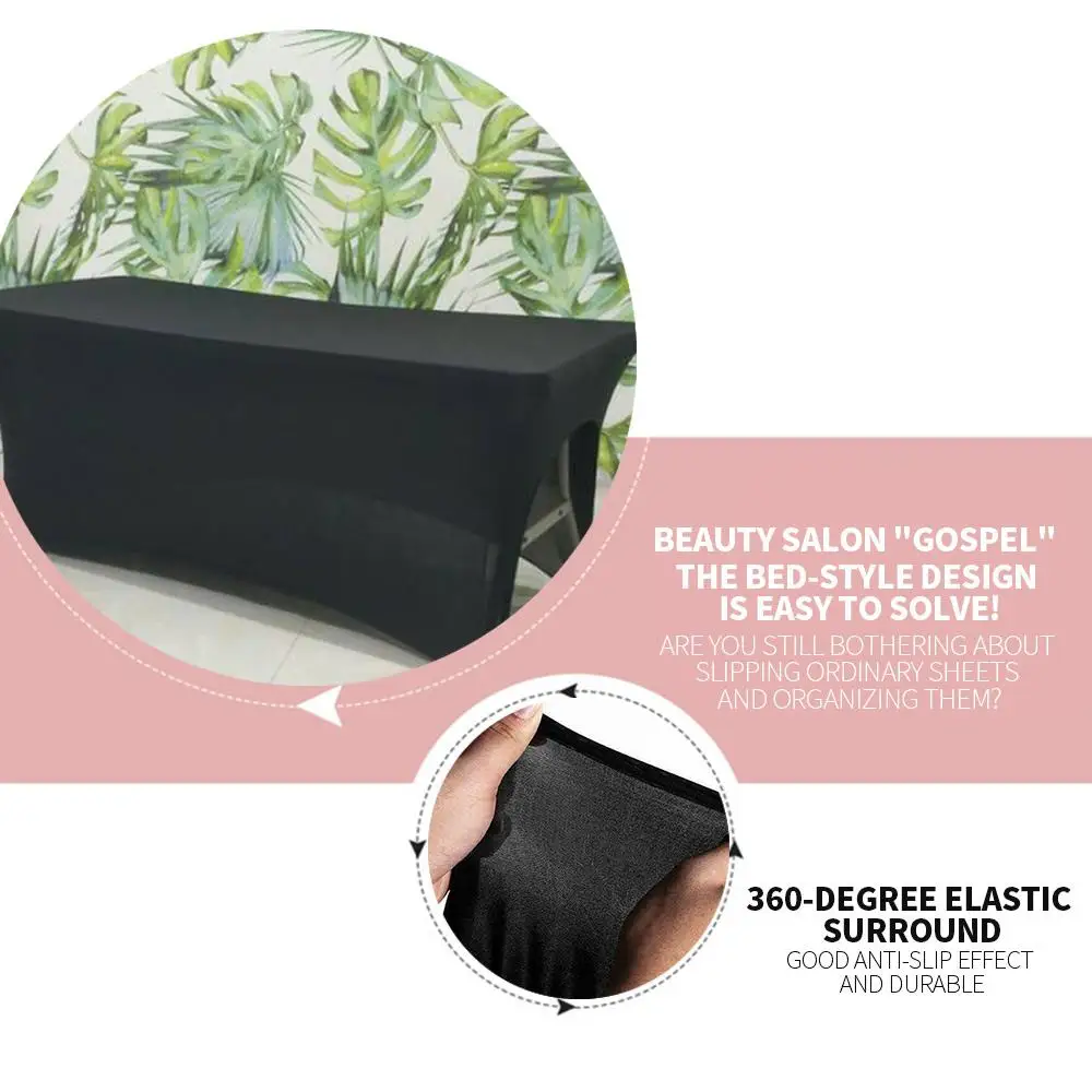 

Table Cover Beauty Elastic Bed Cover Environmental Beautiful Polyester Fiber Black Plaid Tablecloth Embroidery Birthday