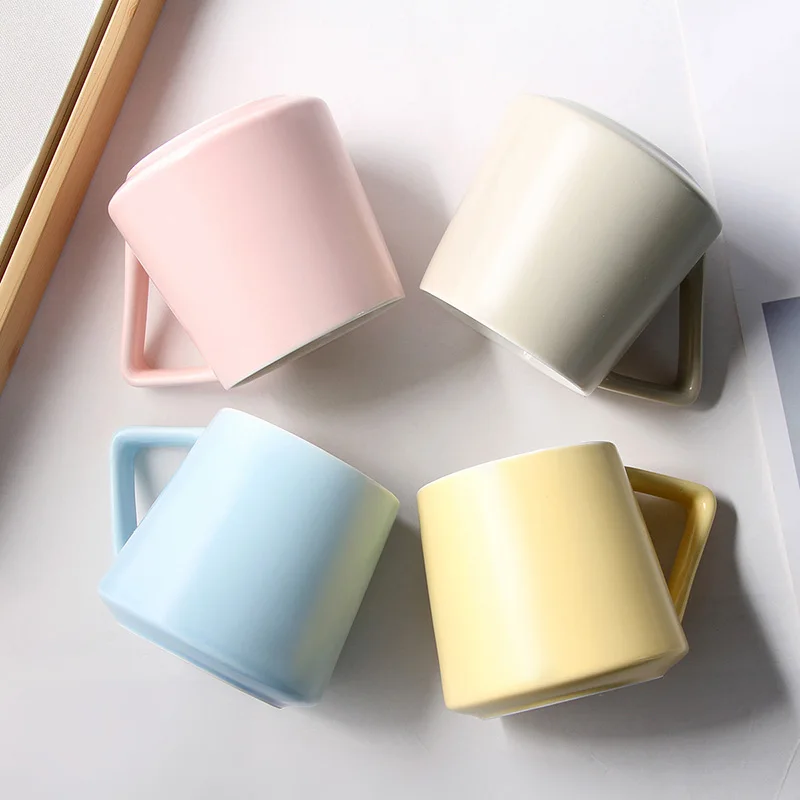 1 шт. 350 мл креативные парные Чашки Керамическая Кружка с Ложка Крышка тренд